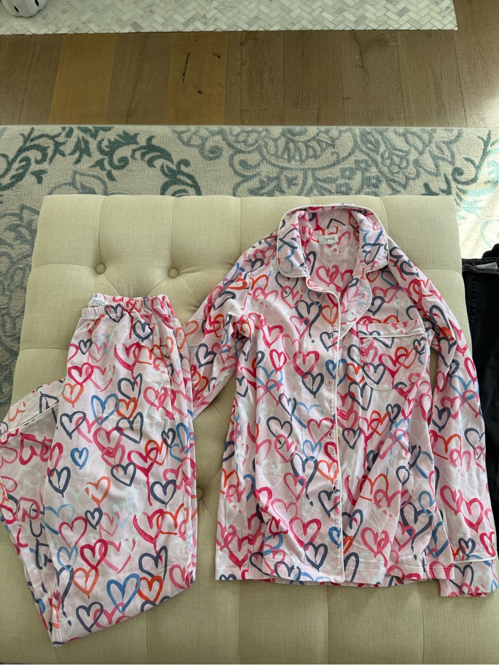 Heart-Print Pajama Set - Pink Multi